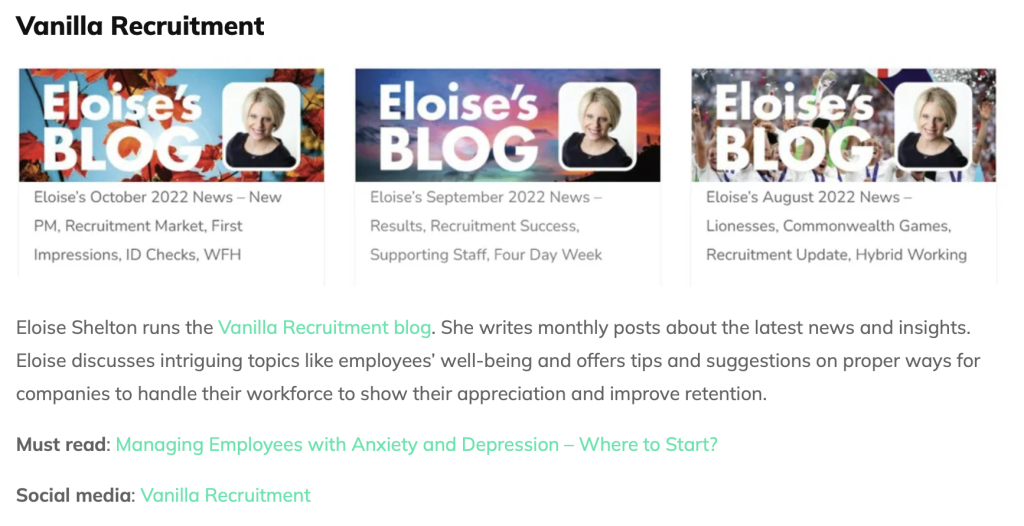 Vanilla Recruitment Blog